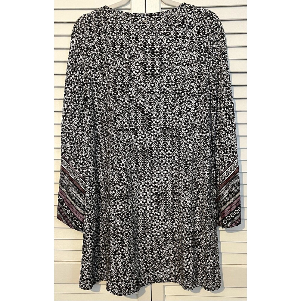 O’neill Dress Boho Bell Sleeve Tastle Tie Vneck Black Blue Maroon Women’s XS - Picture 5 of 8